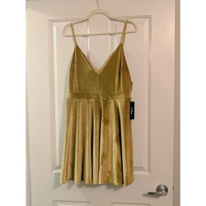 Brand New Never Worn Mustard Yellow Velvet Dress